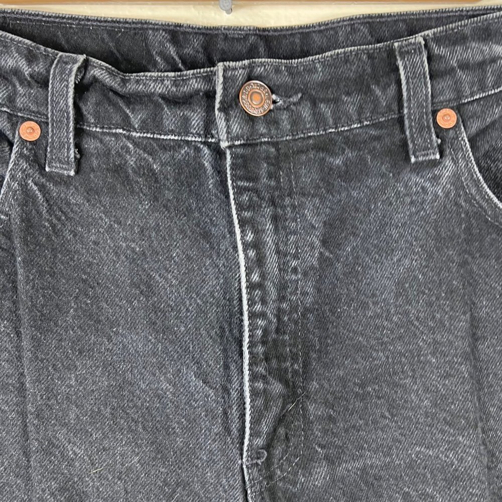 LEVI’S 551 Relaxed Fit Tapered Leg Black Denim Jean Pants Size 12 MED - Picture 6 of 11